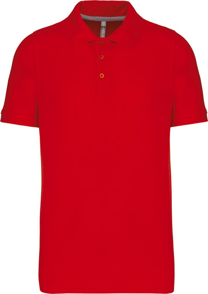 Kariban Herren Polo-Shirt Poloshirt Basic Kragen Polohemd Kurzarm T-Shirt, Größe:M, Farbe:Rot
