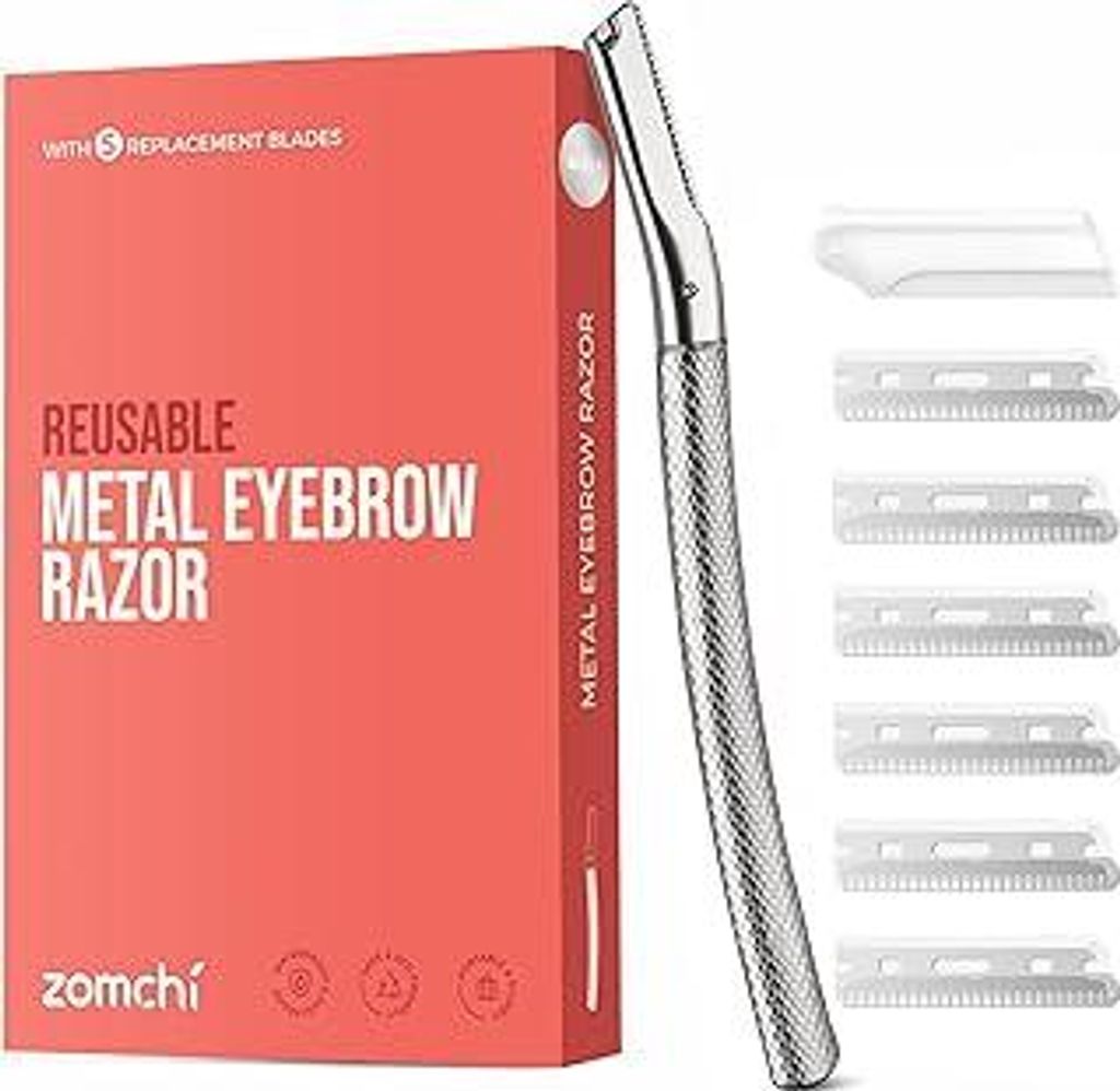 Augenbrauen Rasierer, Wiederverwendbare Gesichtsrasierer für Männer & Frauen, Edelstahl Augenbrauen Trimmer Shaper mit Präzisionsabdeckung, Derm...