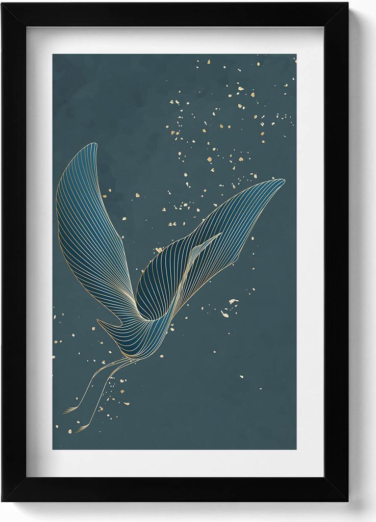 Gerahmtes Kunstwerk– Wandbild mit Rahmen – Gerahmtes Bild – Wanddekoration – 20x30 cm – Schwarz