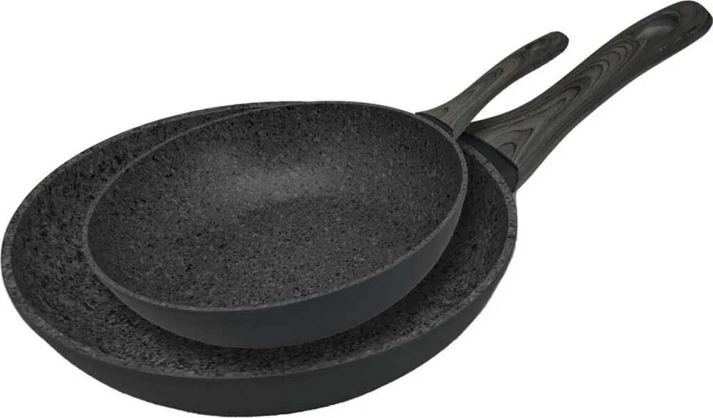 Set 2 Padelle Antiaderenti 20-28cm Manico Legno Nero | Offerta Online
