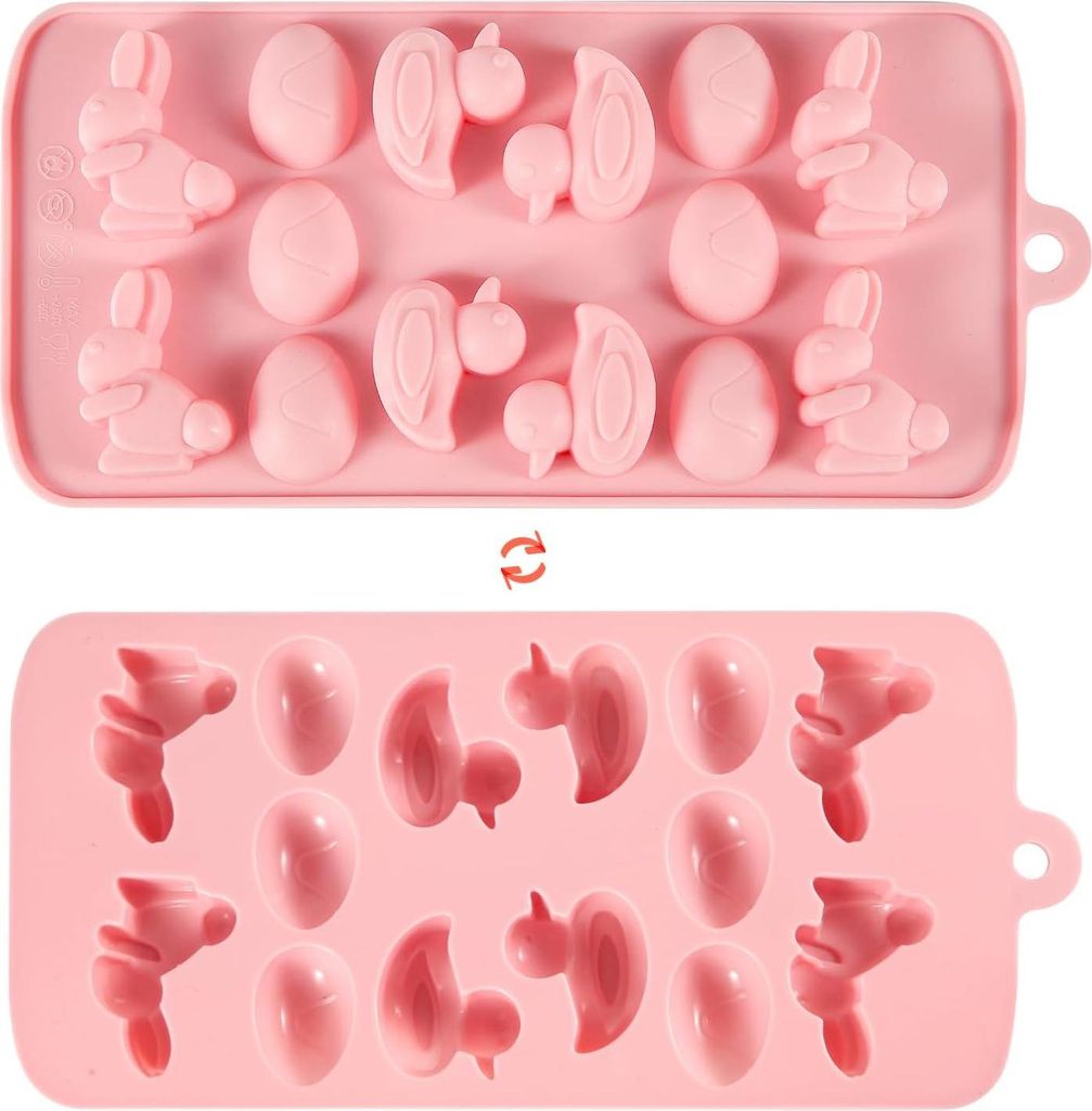 Siliconformen für Schokolade Süßigkeiten - 3D Ostern Hase und Ente Formen - DIY Back- und Bastelwerkzeug für Osterthema Feier - Harz Handwerk (...