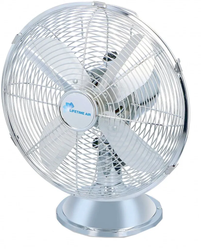 Ventilateur de table 30 cm chrome idéal pour bureau et table de chevet