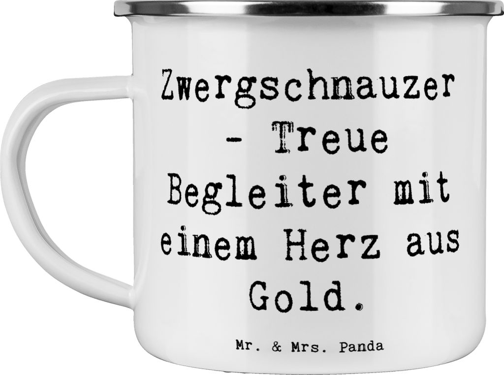 Mr. & Mrs. Panda Teetasse Spruch Zwergschnauzer Herz - Weiß - Geschenk, Campingbecher, Tasse Emaille, Liebe, aktiver Hund, Hunderassen, Teebecher,...