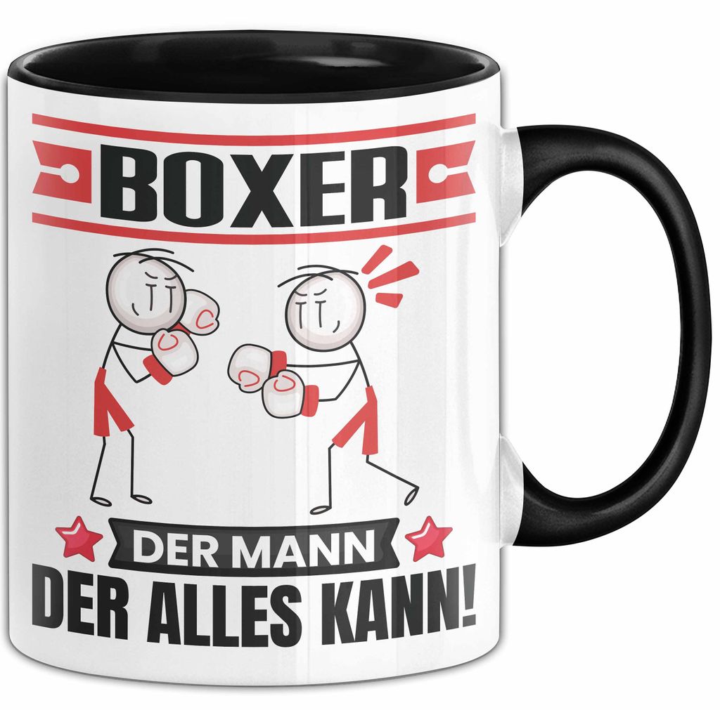 Boxer Tasse Geschenk für Boxer Der Mann Der Alles Kann Geschenkidee zum Geburtstag (Schwarz)