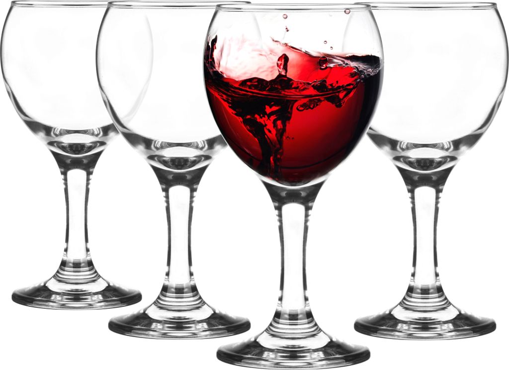 GLASMARK Weißweinglas 4-Set 175ml Große (max. 220ml) 4 Stück Rotweingläser Weinkelch Weinglas VINO auf Fuß - Hochwertige Qualität