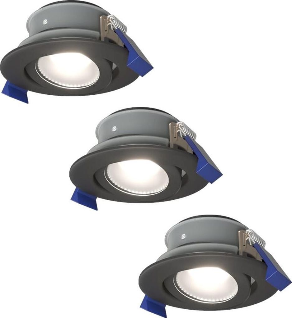 hoftronic LED Einbaustrahler 3x4W 345lm 6500K IP65 GU10 Schwarz Schwenkbar Dimmbar