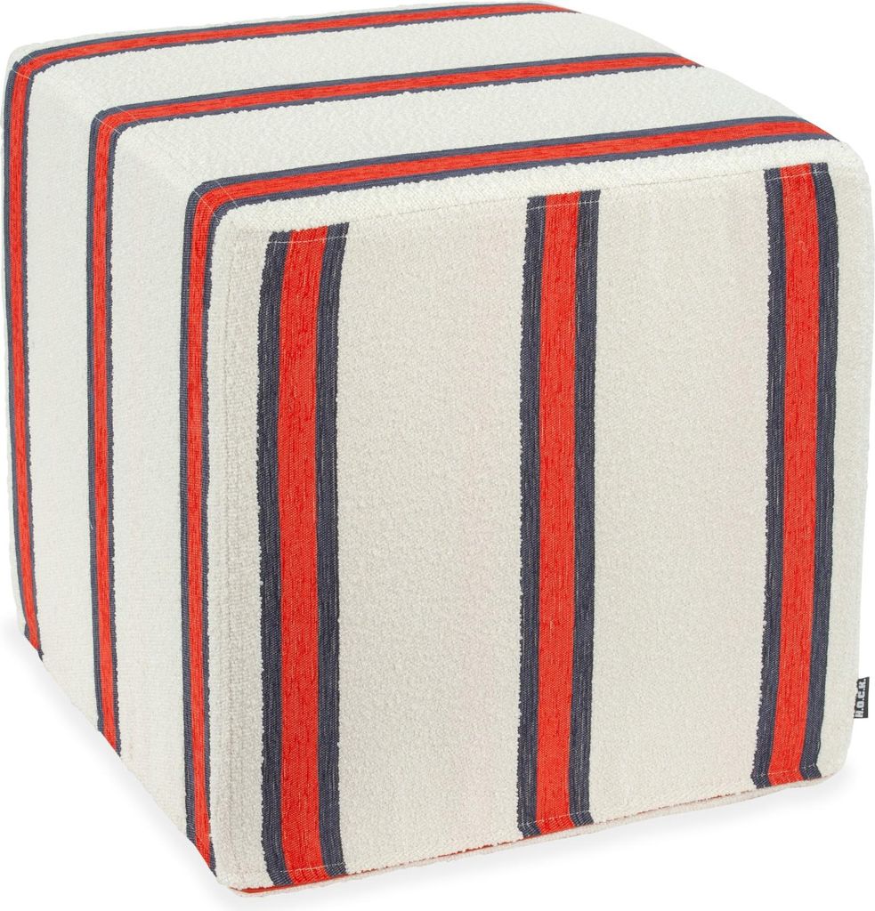 H.O.C.K. Sera Uno Hocker Cube 45x45x45cm rot blau Einzelstreifen