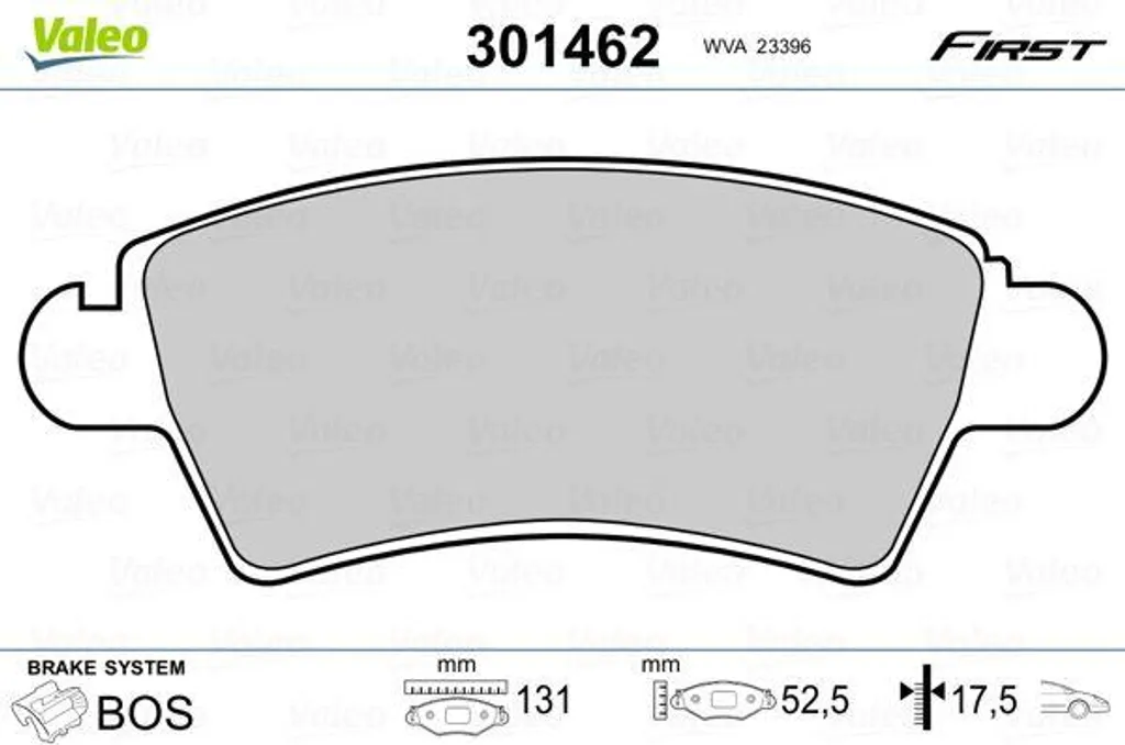 Plaquettes de frein VALEO 301462 montage OE 425203 pour Xsara et 206