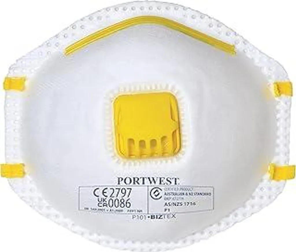 Portwest P101WHR Maschere FFP1 con Valvola 10pz | Protezione Polvere