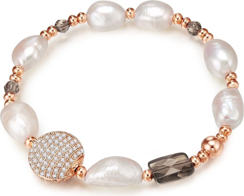 Lulu Jane Perlen-Armband Metall-Legierung Zirkonia Süßwasser-Zuchtperle
