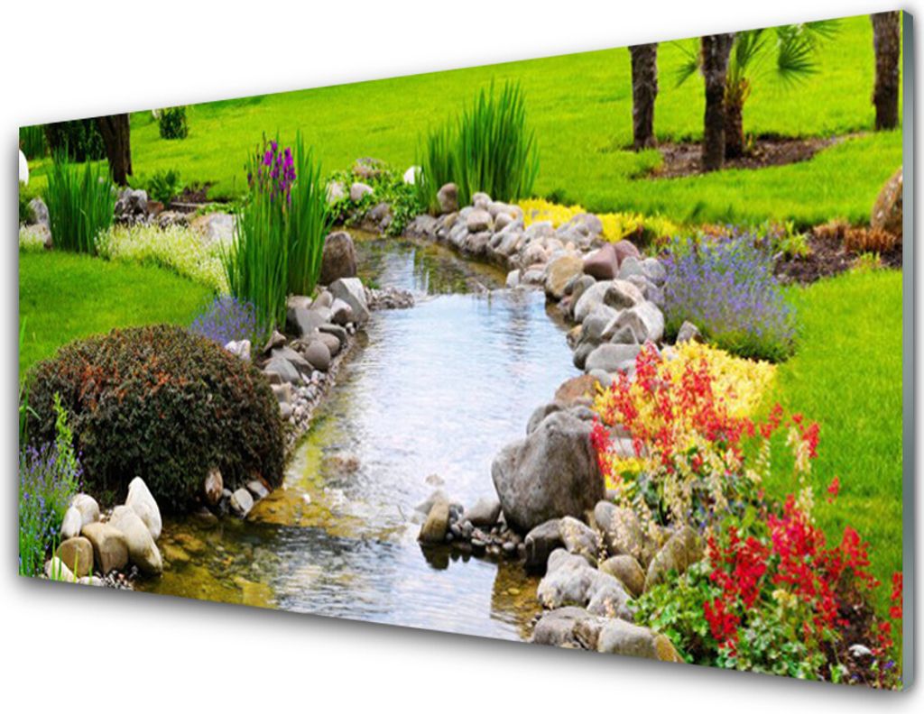 Acrylglasbilder 100x50 Wandbild Druck Garten See Natur