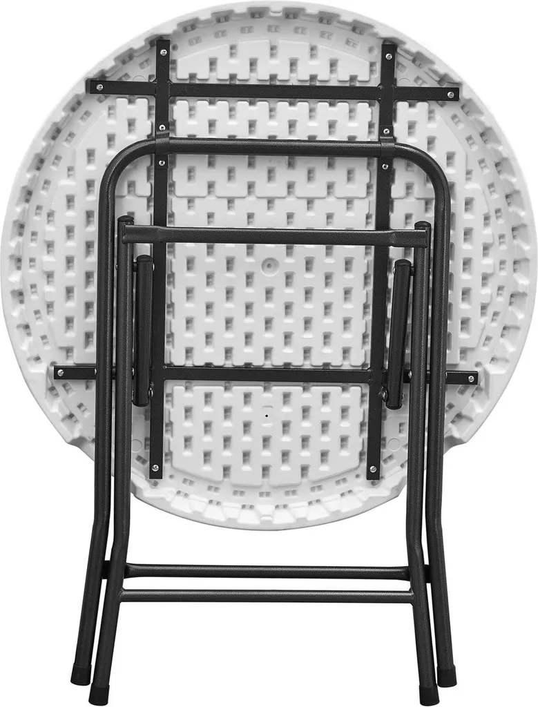 Table pliante Ø 80 cm gain de place : la solution transportable en blanc - 2