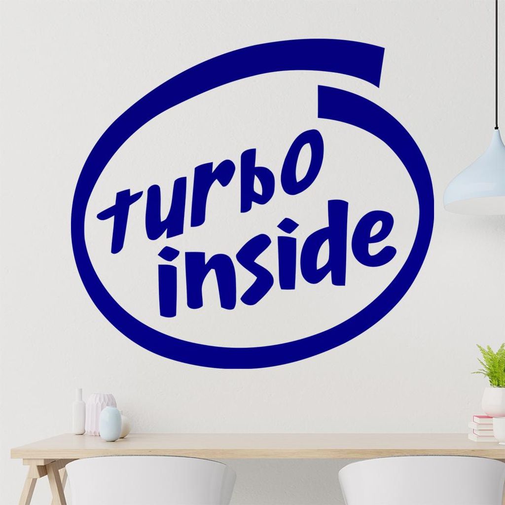 turbo inside Wandtattoo in 6 Größen - Wandaufkleber Wall Sticker - Dekoration, Küche, Wohnzimmer, Schlafzimmer, Badezimmer