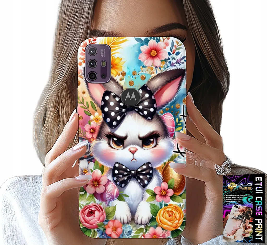 Custodia per Motorola Moto G10 / G30 - Coniglio pasquale, lepre, uova + vetro