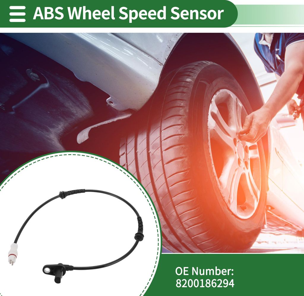 ABS Raddrehzahlsensor ABS Sensor Antiblockiersystem Sensor Nr.8200186294 für Renault Kangoo 2002-2021 1 Stück Vorne Links Vorne Rechts