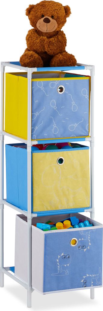 Scaffale per bambini Relaxdays, 3 contenitori, per Immagine del prodotto 