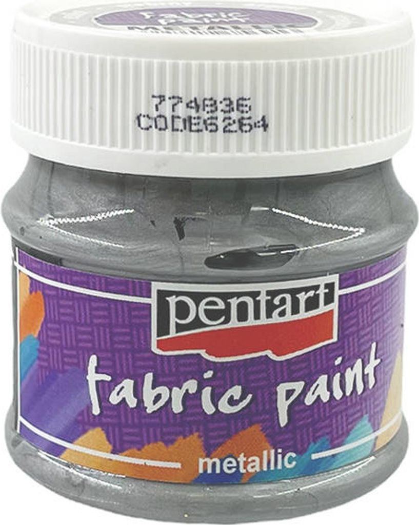 PENTART - Metallic-Stofffarbe - silber 50 ml