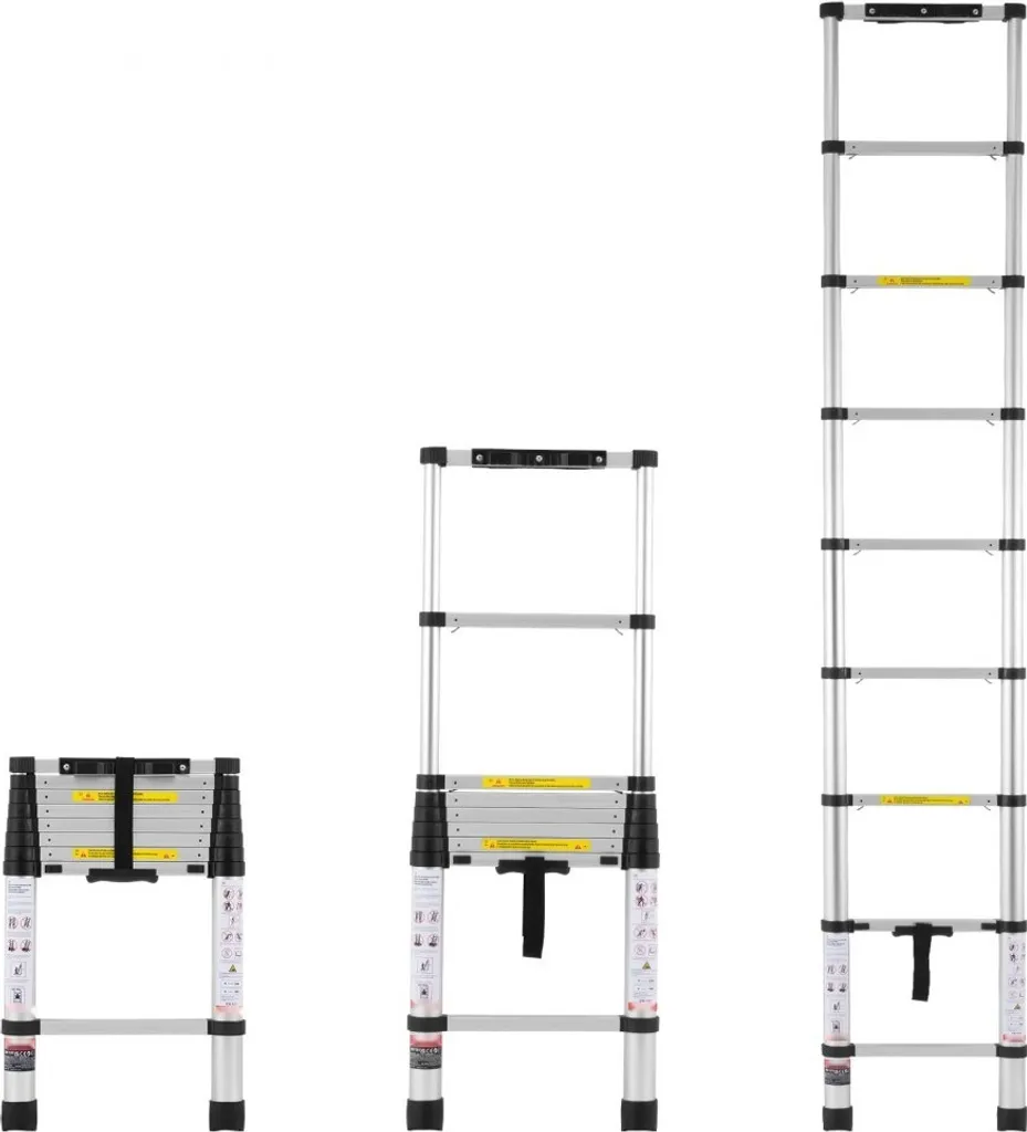Rallonge télescopique 2,6m robuste - Bouton de rétraction automatique