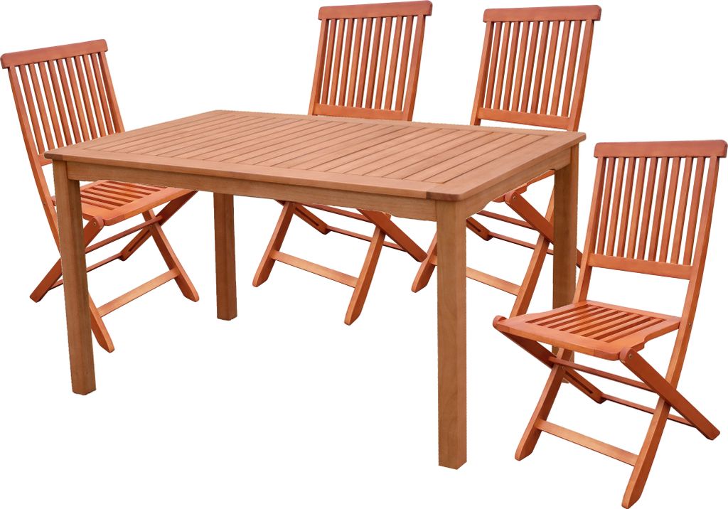 Garden Pleasure Tischgruppe ANGWIN|PITTSBURGH 03 5-tlg. Eukalyptus100% geölt 985158-1