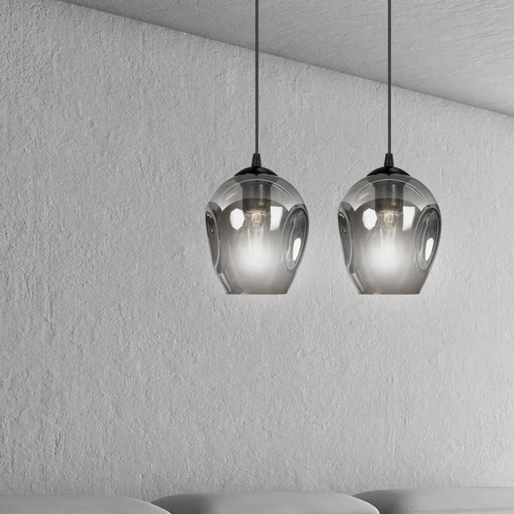 Suspension Double ISTAR 2 en Métal Graphite - Plafonnier 2 Bras E27 - 8