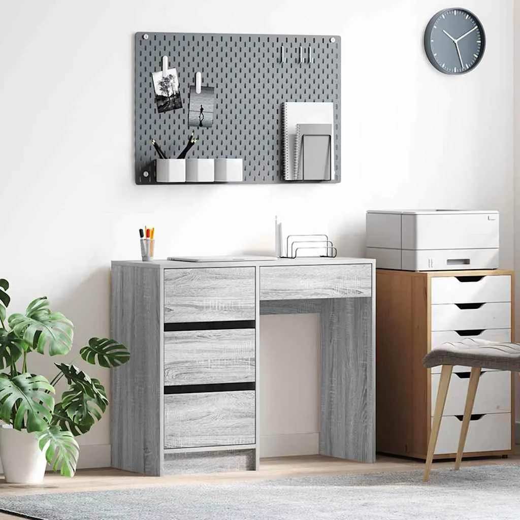 Scrivania Maison Exclusive Grigio Sonoma: Eleganza Materica 90x37cm