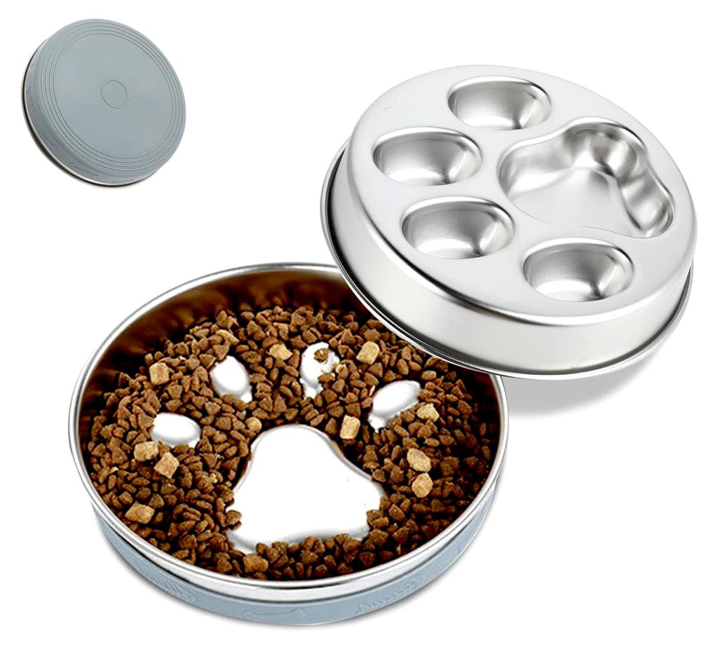 Antischlingnapf für Hunde aus 304 Edelstahl, 1L mit rutschfester Silikonmatte, Futternapf für mittelgroße und große Hunde sowie Katzen
