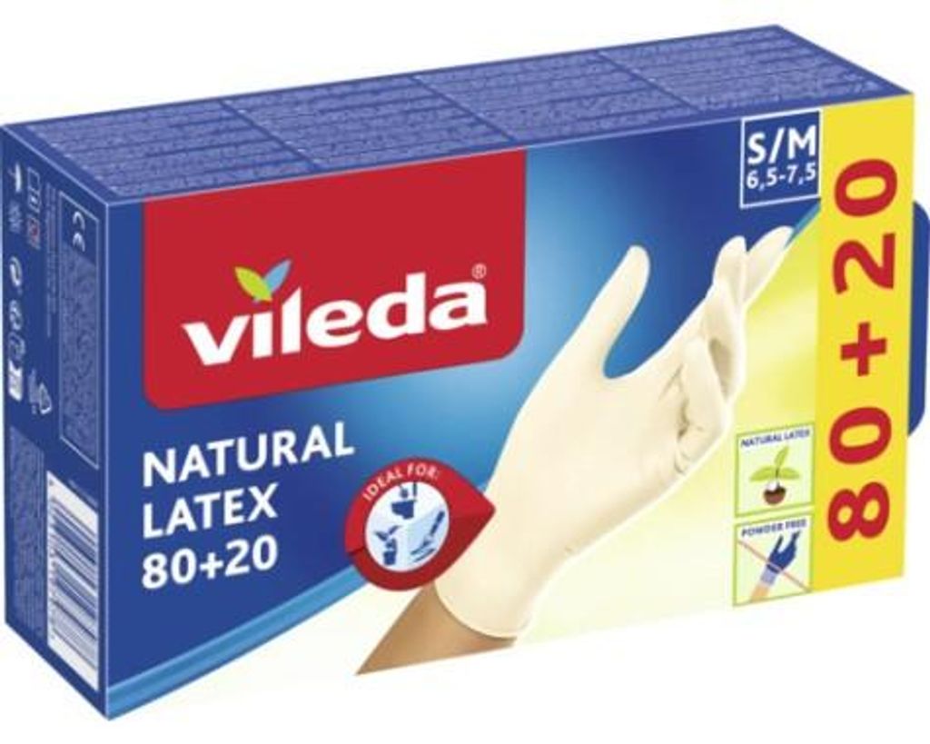 Vileda Multi Guanti monouso in lattice, 80+20, S/M, 19797 Immagine del prodotto 