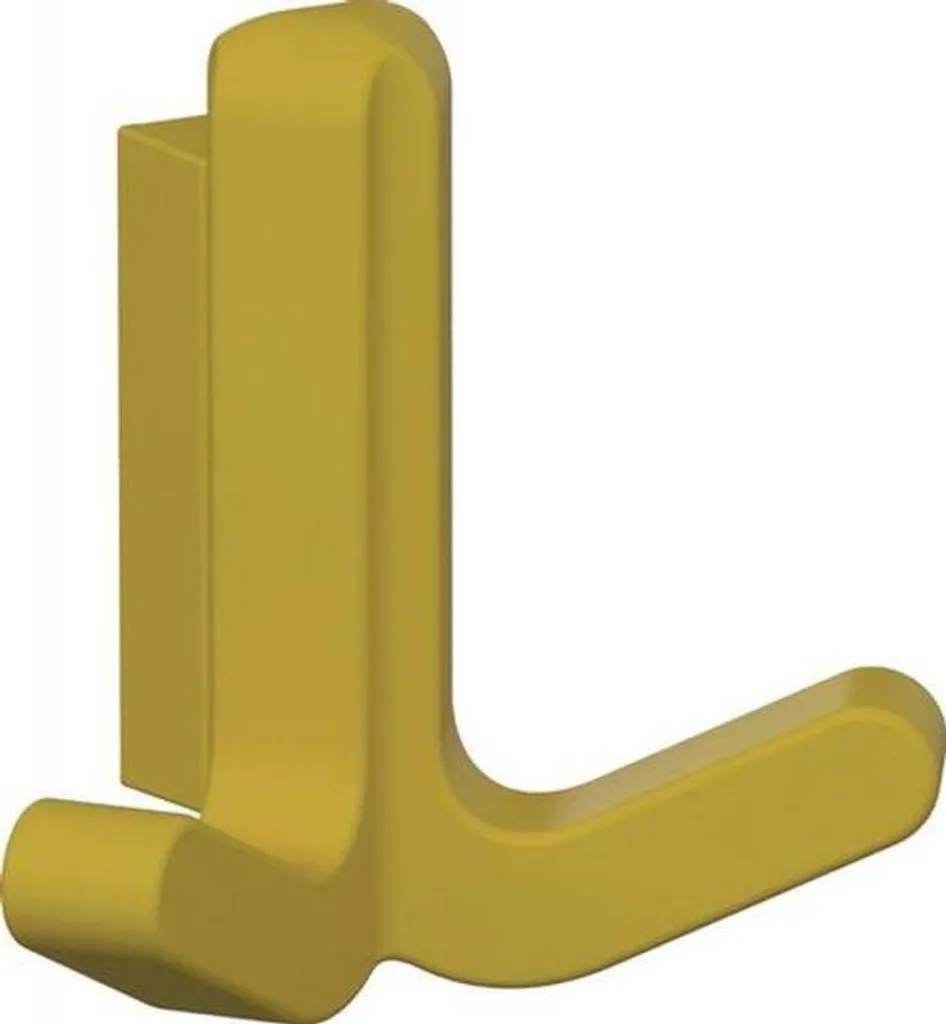 Gancio doppio Ser.477 opaco, elastico, plastica (TPU) 18 giallo senape h.69mm HEWI