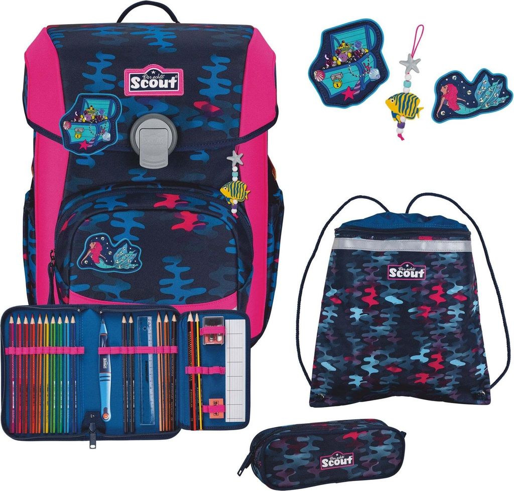 Scout Schulranzen Basic Neo Set 4-teilig Magic Sea Produktbild 