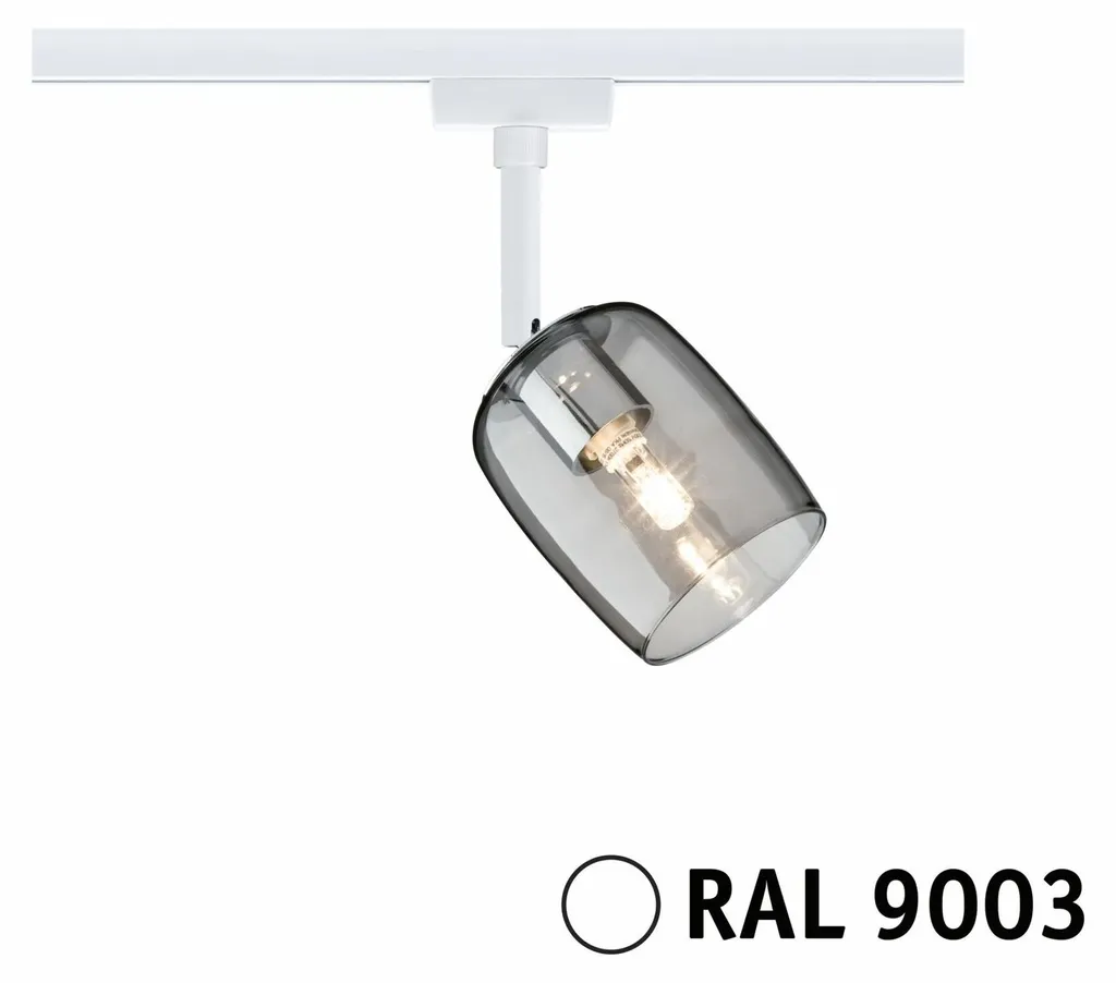 Luminaire sur rail Paulmann design Blossom en verre fumé pour salon