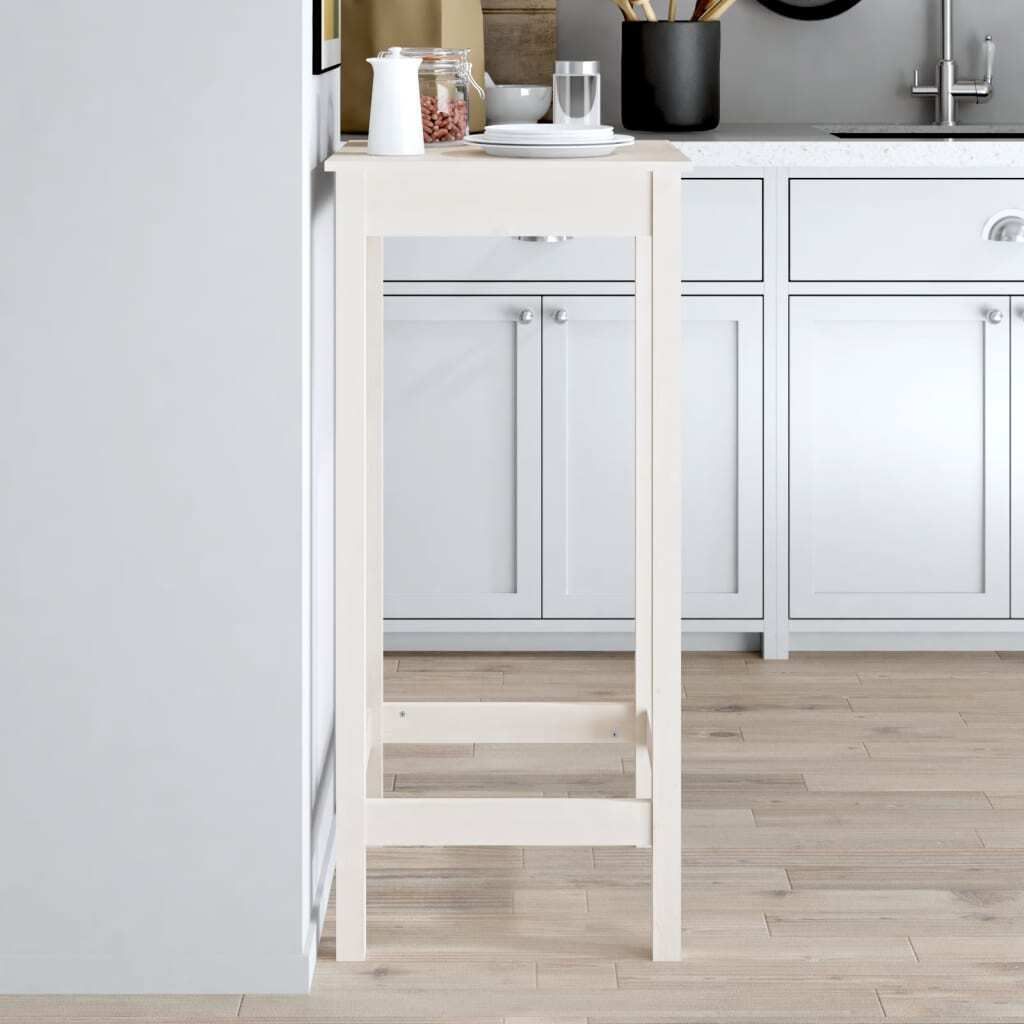 Maison Exclusive - Bartisch Weiß 50x50x110 cm Massivholz Kiefer