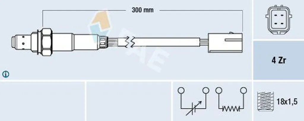 Sonde Lambda FAE Haute Précision OE 46407316 pour Échappement Rio