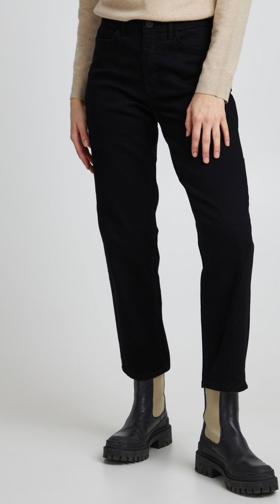 ICHI IHTWIGGY RAVEN Damen Jeans Denim Hose mit Stretch gerader Schnitt Crop Länge