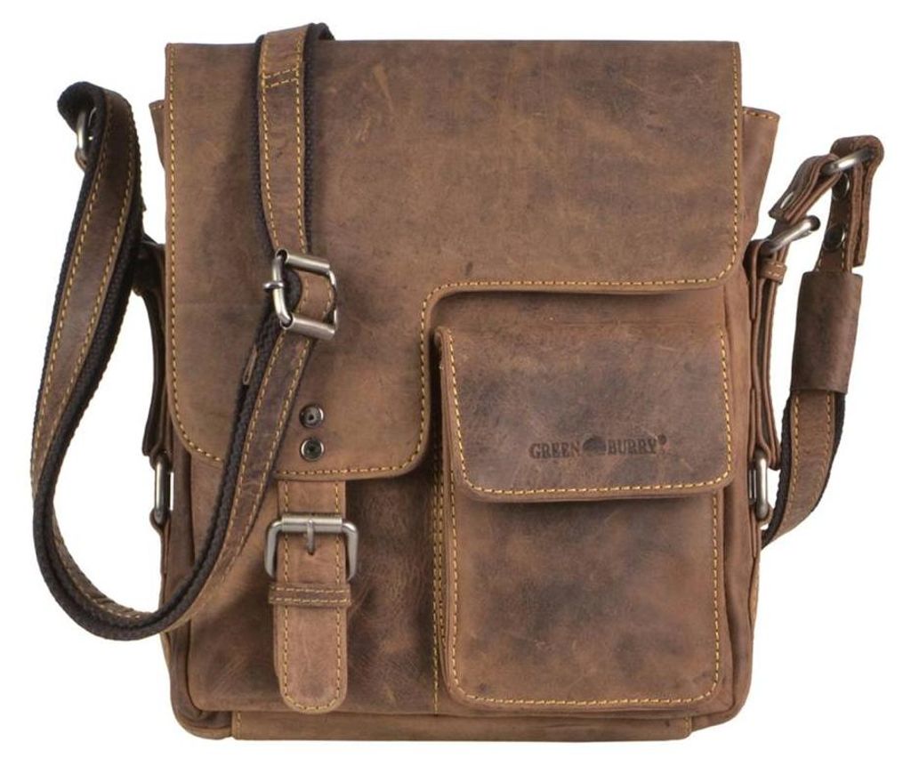 Greenburry Umhängetasche Leder Herren Damen braun VINTAGE Produktbild 