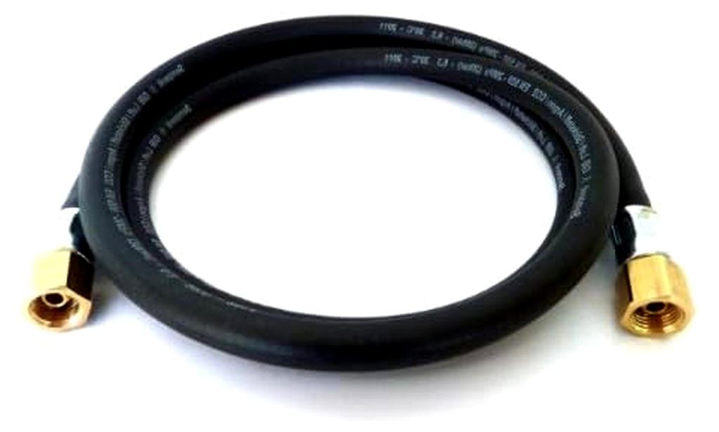 Schutzgasschlauch 1,5 Meter mit 1/4" Rechtsgewinde Überwurfmuttern verpresst