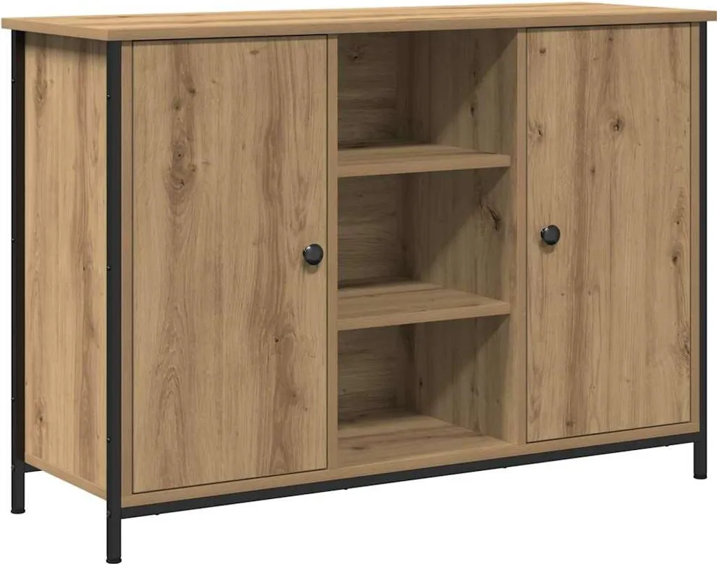 Credenza Moderna SYFAX™ Rovere 100x35x70 cm - Mobile Multifunzione Minimal