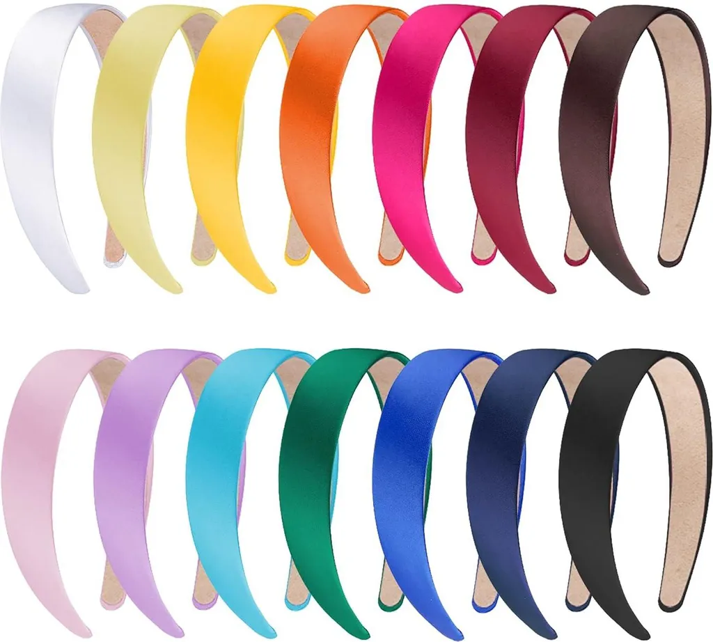 Set 14 Fasce in Raso Colorate per Capelli - Accessori Donna Eleganti
