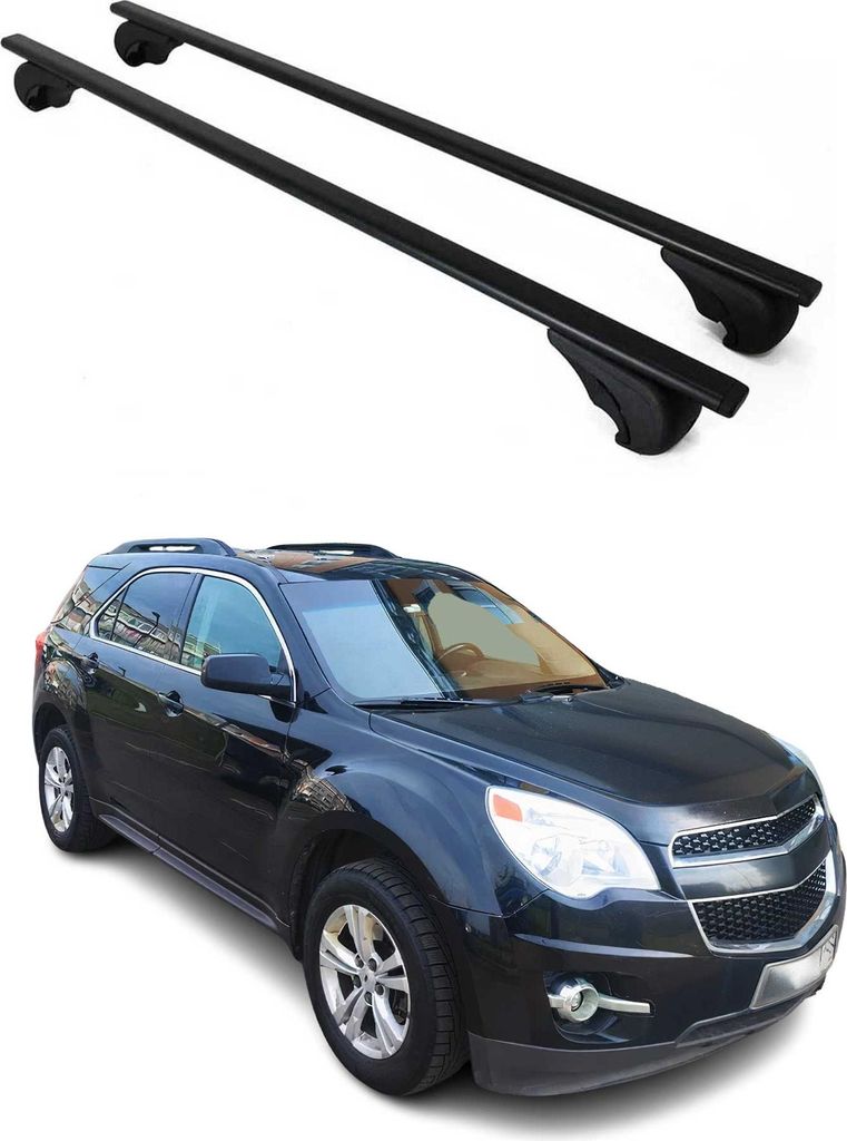 Dachträger Grundtäger für Chevrolet Equinox 2010-2017 75kg Metall Schwarz 2 tlg