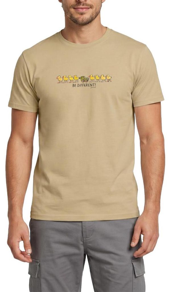 Spreadshirt Janosch Tigerente Be Different Männer T-Shirt, XXL, Sandbeige