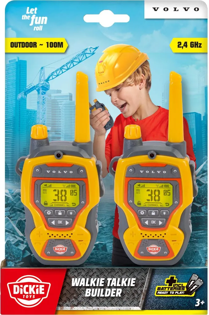 Talkies-walkies enfants Dickie Construction - Talkie-walkie jouet jaune