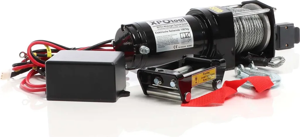 Treuil Électrique 1587 kg à Commande Manuelle et Moteur Puissant 12V
