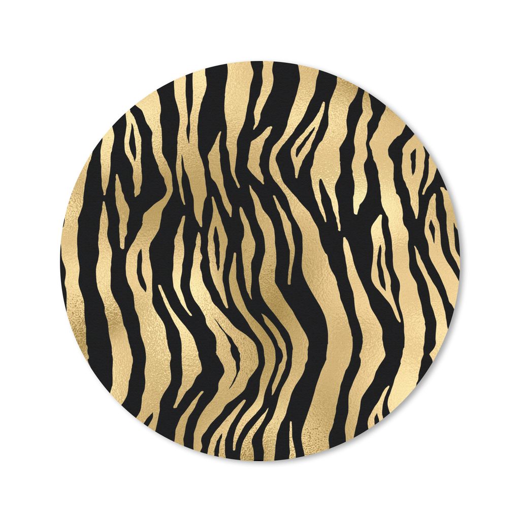 MuchoWow Mauspad Mousepad Muster - Zebra - Gold 20x20 cm - Mousepads - Maus Mat - Pad - Mausunterlage - Schreibtischmatte