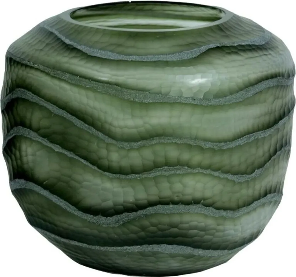 Vase Esprit vert en cristal moderne 20x20x18 cm pour fleurs