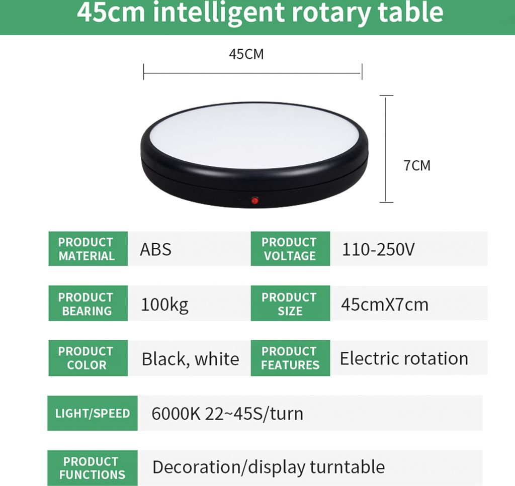 45 cm/17,7" motorizovaný otočný stojan s RGB světelnou Obrázek produktu 4