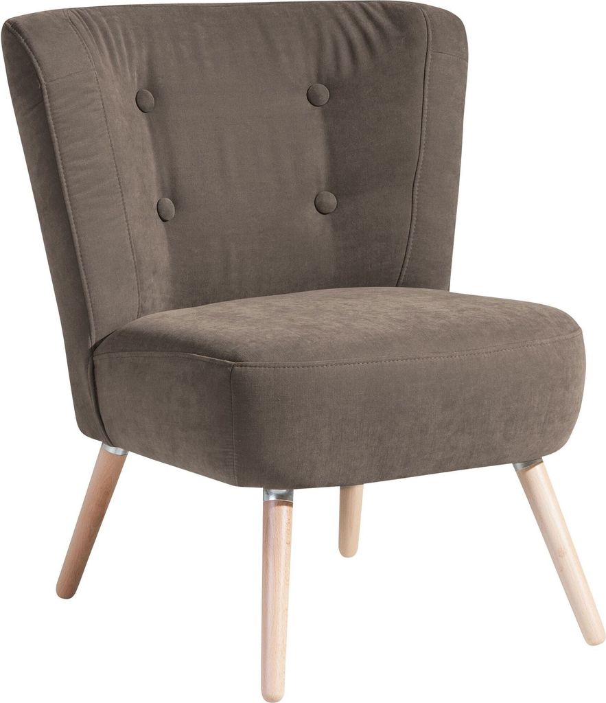 Sessel Kassi Bezug Veloursstoff Buche natur / sahara 22378