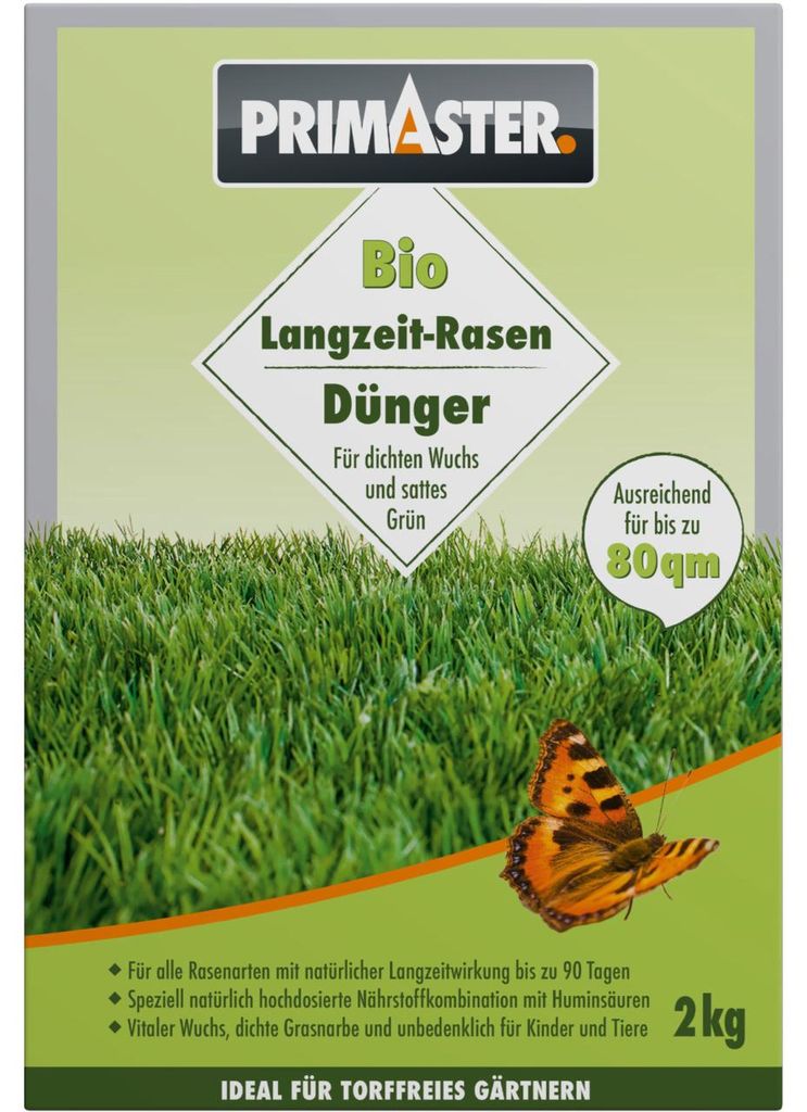 Primaster Langzeit Rasendünger 2 kg für 80 m²