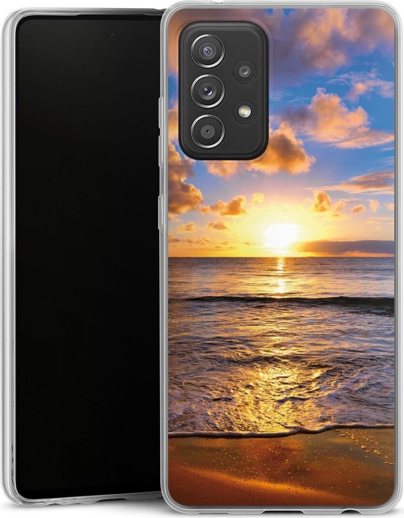 DeinDesign Slim Hülle für Samsung Galaxy A52 Silikon Case Ultra Dünn Handyhülle Meer Sonnenuntergang Strand
