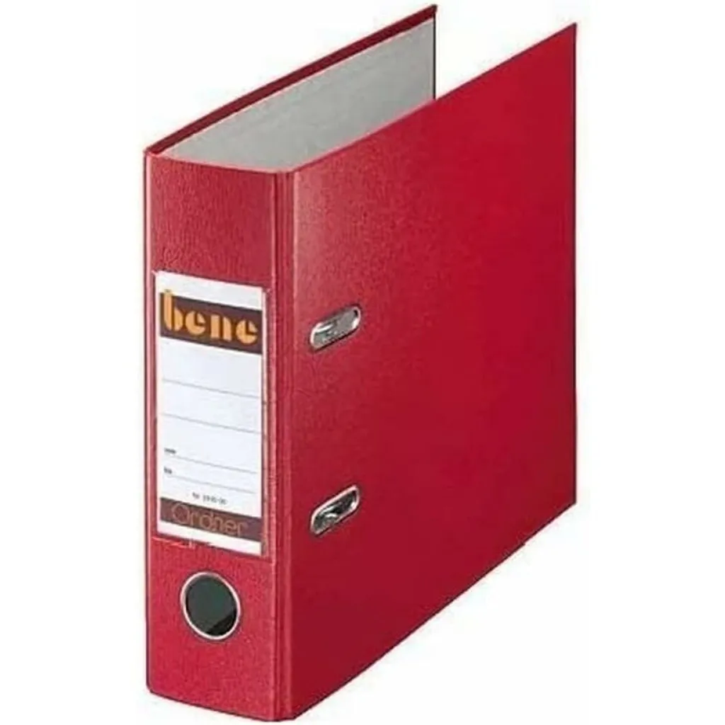 Classeur Bene plastique A5 rouge 75mm robuste pour éviter les papiers cornés