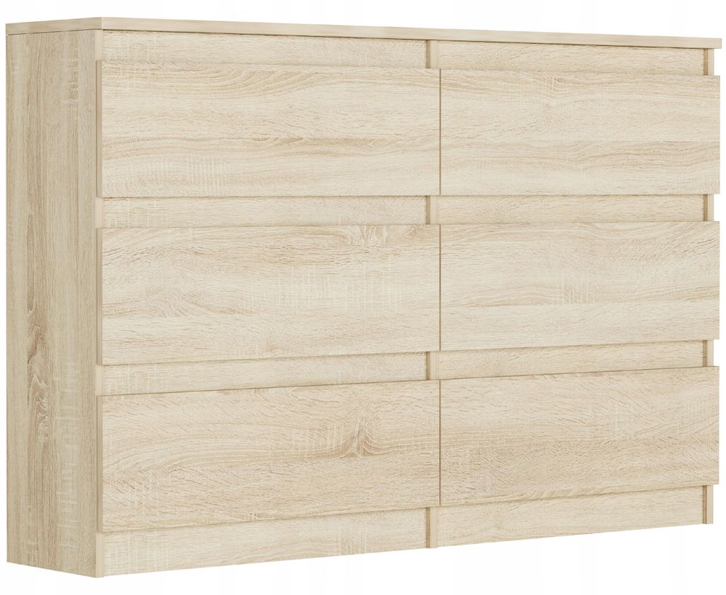 Komoda 120 cm 6 zásuvek skříňka FRAMIRE R-120 sonoma Obrázek produktu 