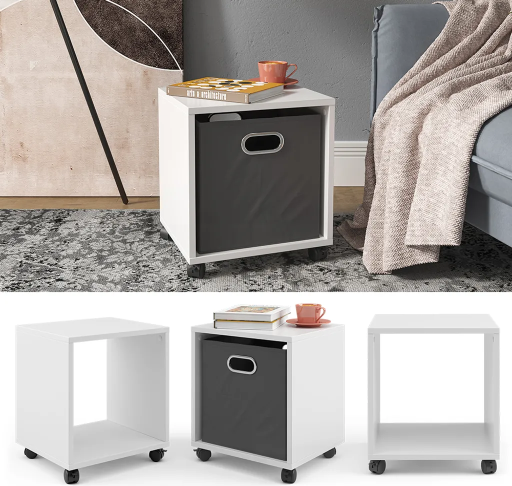 Table Basse Blanche Compacte Vicco 34158 - Finition Haute Qualité